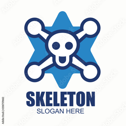 logo vector design illustration icon skeleton