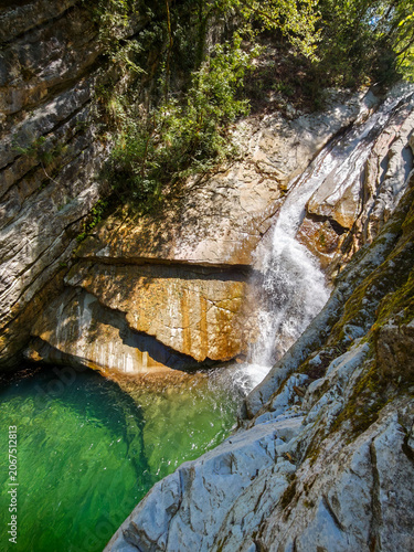 View of Breggia gorges in the italian part of Switzerland