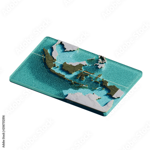 Isometric Indonesia Map