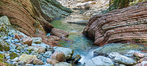 View of Breggia gorges in the italian part of Switzerland