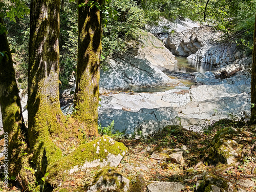 View of Breggia gorges in the italian part of Switzerland