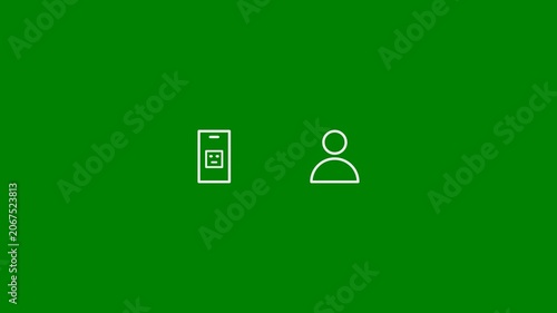 AI (Artificial Intelligence) Voice Assistant, Speech Recognition, Intent Recognition, Conversational AI, Speech to Text - Minimal Flat Design Motion Graphics Clip - Green Screen, 7.5% Gray