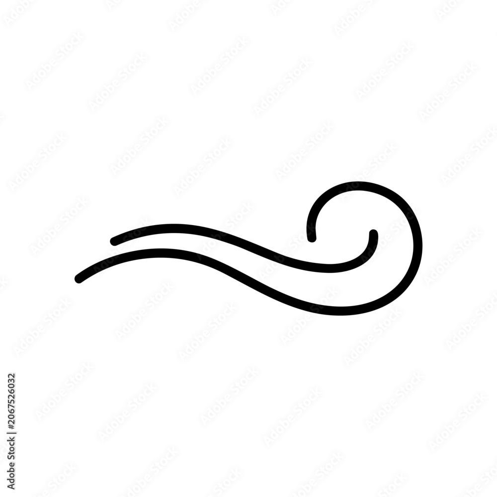 Obraz premium Simple black swirl line drawing symbol.
