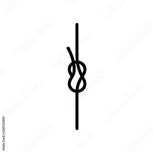 Foto Knot tied around a vertical line.