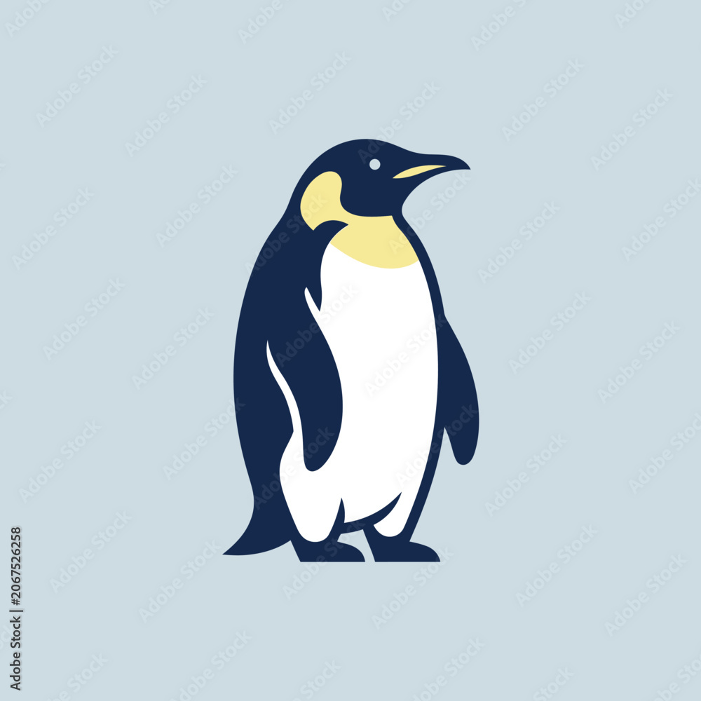 Fototapeta premium A minimalist vector illustration of a standing penguin