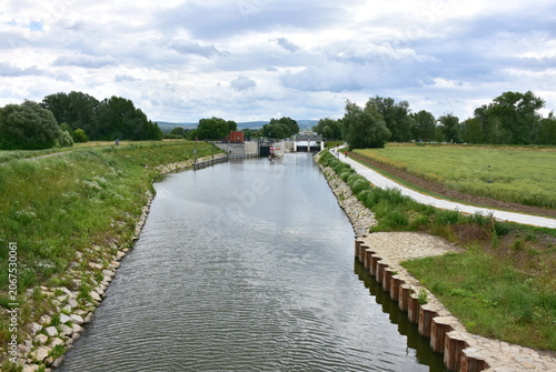 Foto cycle route EV4 along Batas canal from town Strážnice to Hodonin