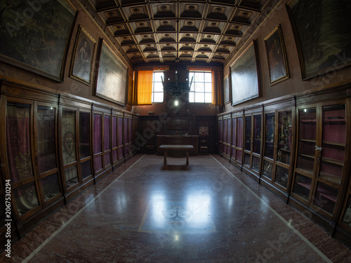 Sacristy of Santa Maria della Vittoria, baroque styled church in Rome, Italy	