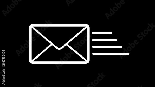 Mail email message sending envelope message, cyberspace, mail, electronic mail, icon, business, symbol, letter, 4k video.
