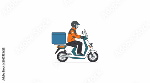 Delivery rider on a scooter.