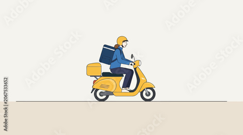 Delivery rider on a scooter.