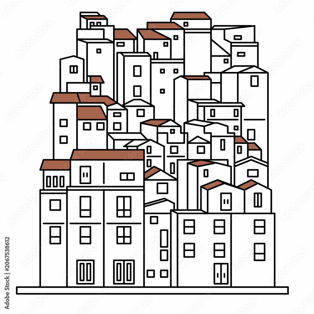 Fototapeta premium city sketch vector illustration