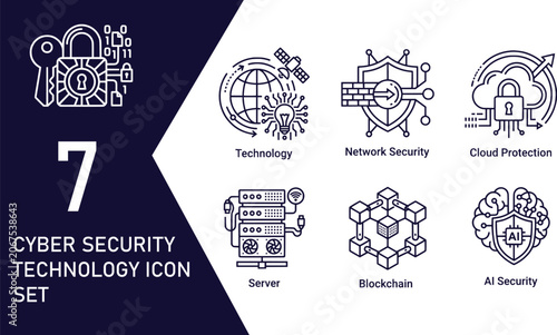 Cyber Security Technology Icon Set