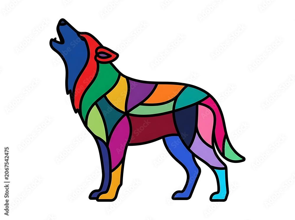 Fototapeta premium Colorful abstract animal silhouette