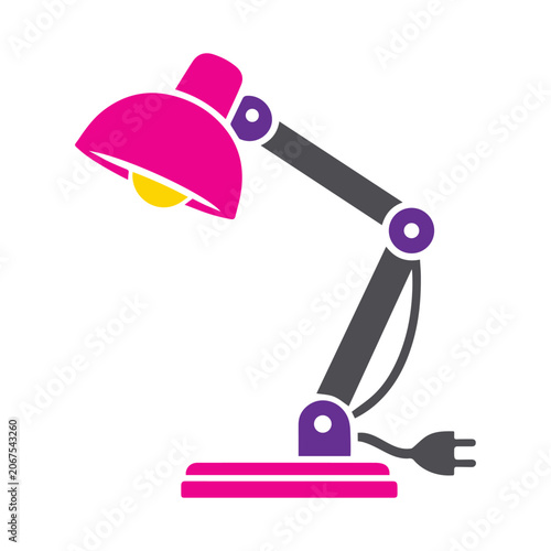 Modern adjustable desk lamp vector illustration on white background for office and interior design