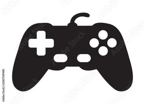 Video game controller silhouette vector on white background for gaming and esports