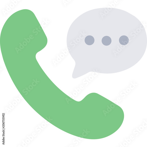 Phone Call Chat Flat Icon, Communication Vector