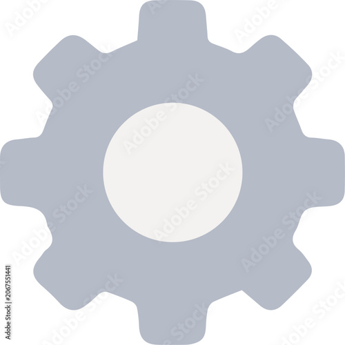 Settings Gear Flat Icon, Vector Illustration