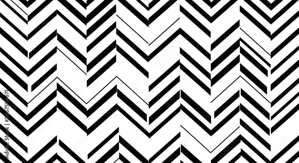 Fototapeta premium Modern geometric pattern with black and white abstract lines.