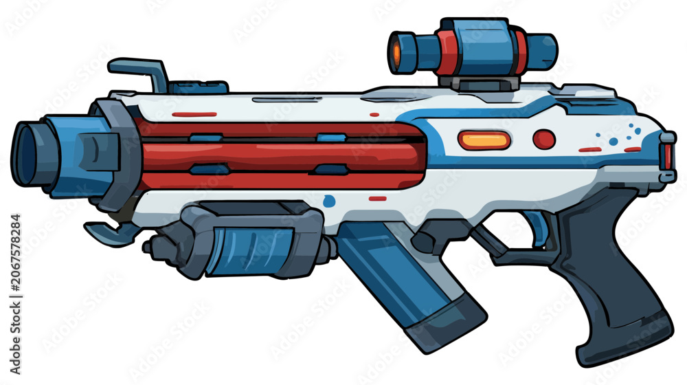 Naklejka premium Futuristic Sci-Fi Blaster Weapon Icon