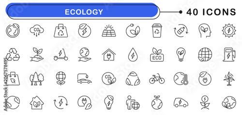 Bild auf Leinwand Ecology icon set
