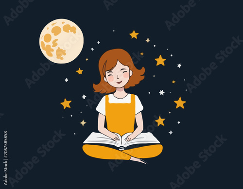 Young Girls writer in the moon