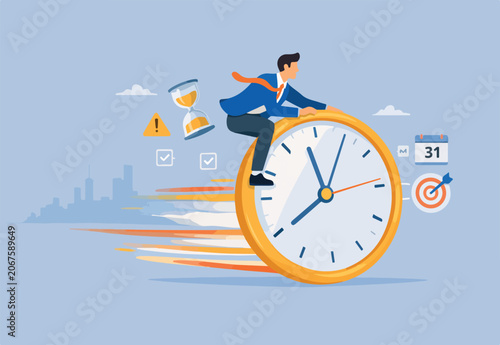 Quadro su tela Time management, vision or effort to manage project and foresee problem or oppor