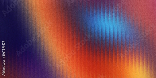 Fotografie Abstract grainy gradient background with soft orange and blue color waves and ve