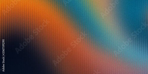 Schilderij op canvas Abstract colorful gradient background with dark blue and warm orange grainy text