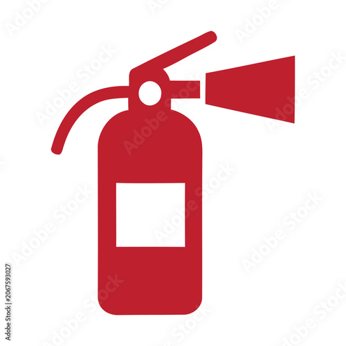 Red Fire Extinguisher Icon Flat Vector Symbol for Emergency Safety Sign