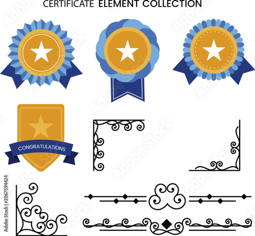 Success analytics school elements collection with pie chart growth graph goblet star lightbulb and diploma vector
