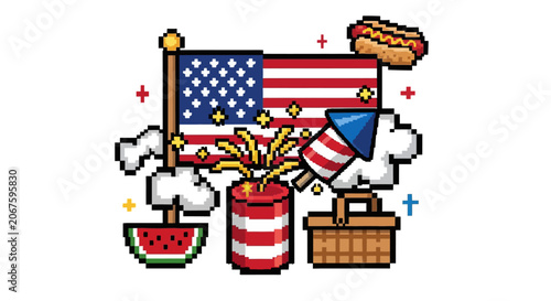 American Flag Patriotic Summer Picnic.