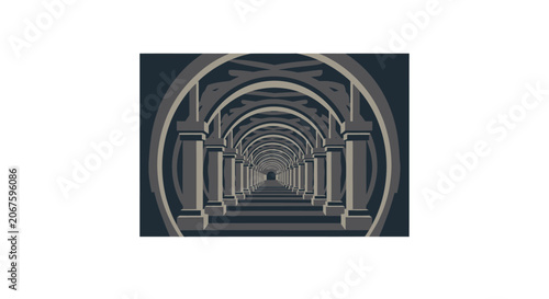 Architecture Tunnel Corridor Staircase Interior.