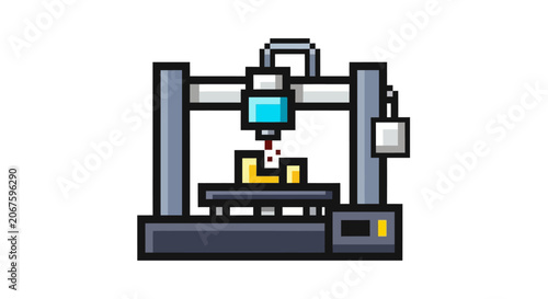 3D printer machine in action.