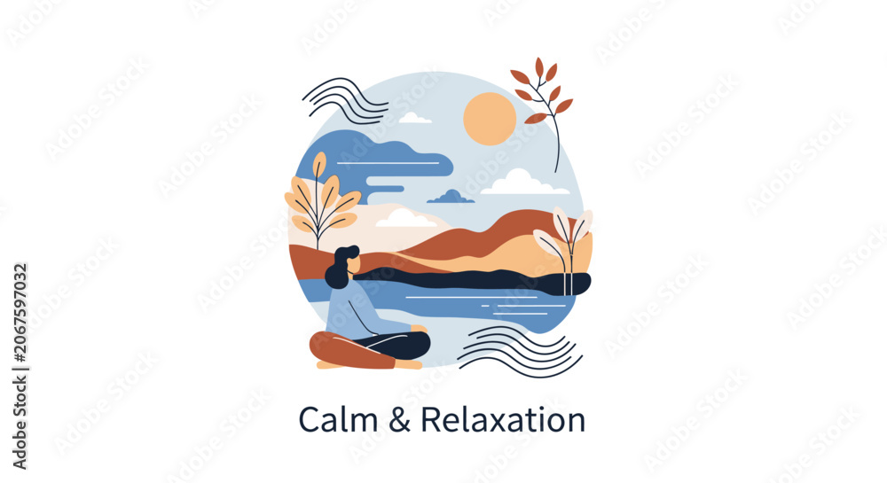 Fototapeta premium Calm and Relaxation Concept Illustration.