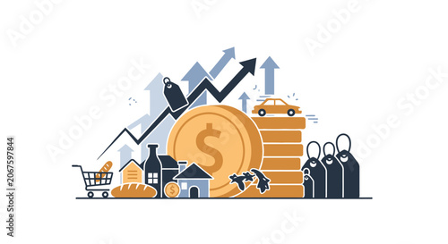 Business finance economy growth concept.