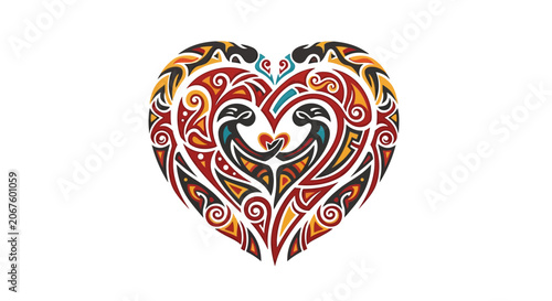 Colorful Heart Shaped Decorative Design.