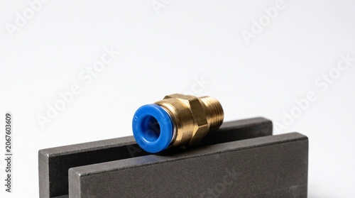 Brass Pneumatic Push to Connect Fitting on Steel Channel