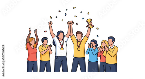 фотографія Diverse group of people celebrating together.