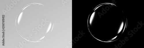 Transparent png of two isolated white soap bubbles with shiny reflective surfaces floating clear water spheres with overlay effect for creative design bubble ball air circle sphere
