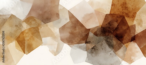 Geometric shapes in earth tones on white background
