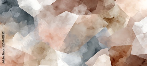 Abstract Geometric Pattern with Subtle Polygons in Soft Colors