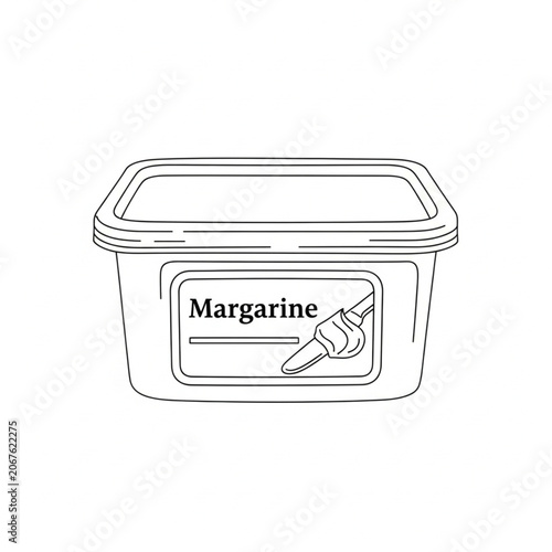 Linear Vector Icon Of Margarine Tub Food Product