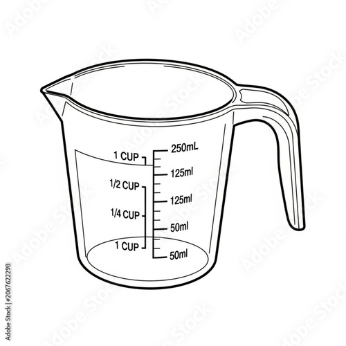 Kitchen measuring cup for precise ingredient volume