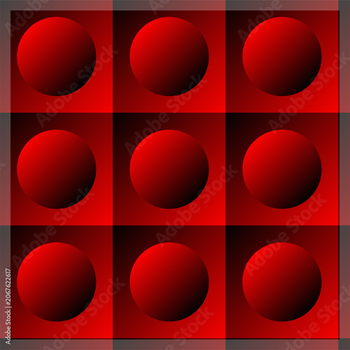 red 3D sphere grid abstract background