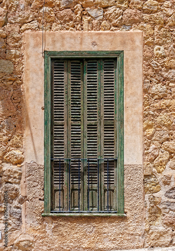 Old street in historic town of Deia in the mountains of Mallorca, Spain