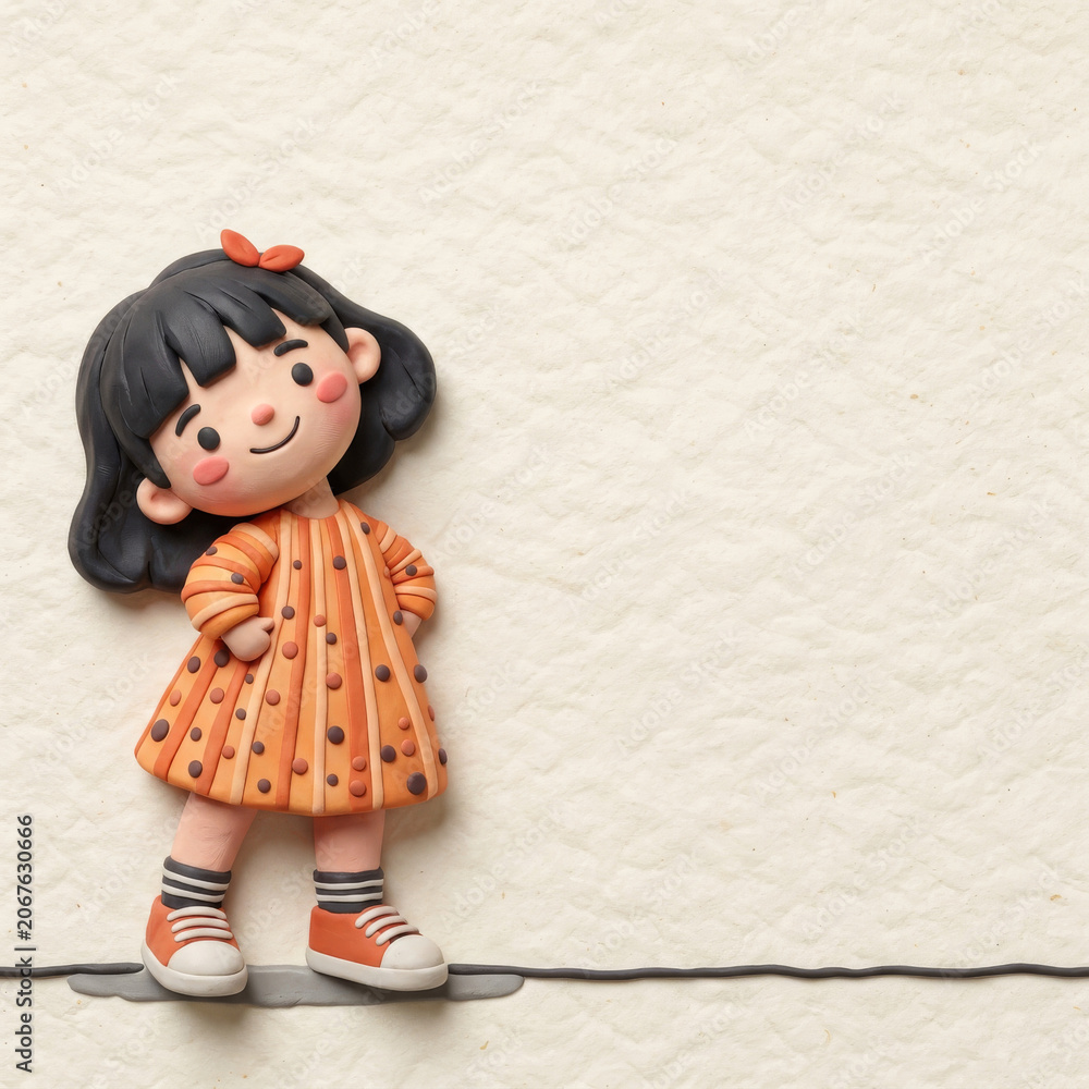 Fototapeta premium Girl standing and smiling independently 
