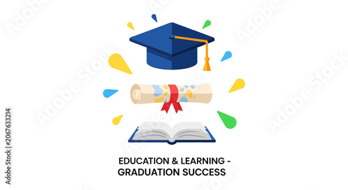 Graduation Cap and Diploma Certificate.