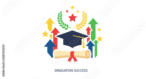 Graduation Cap and Scroll Icon.