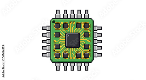 Microchip Electronic Circuit Board Component Closeup.