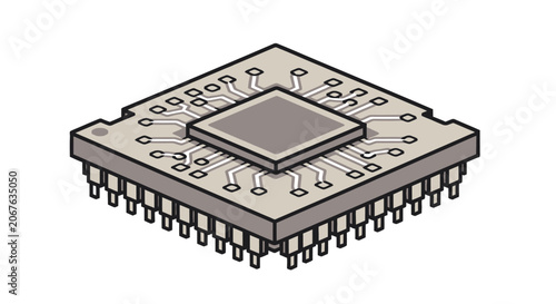 Microchip Electronic Component Closeup View.